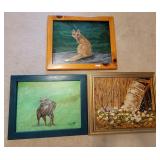 3 Framed Paintings - Hallada Originals