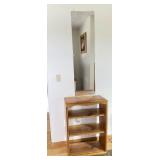 Wooden Shelf w/ Wall Mirror