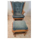 Amish 4 Post Gliding Rocker & Ottoman