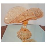 Large Orange Glass Compote Dish