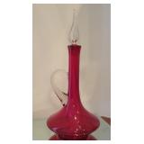 Red & Clear Glass Wine Decanter