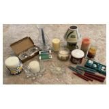 Lot of Various Candles & Holders