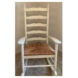 Ladder Back Rusch Seat Rocking Chair
