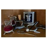 Jew Harp, Pin Cushions, Metal Sewing Machine