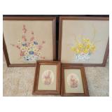 4 Pcs Wall Decor - 2 Cross Stich