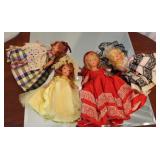 4 Vintage Story Book Bisque Dolls