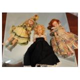 3 Vintage Story Book Bisque Dolls