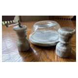 Gailstyn-Sutton Marble S&P & Cheese Keeper