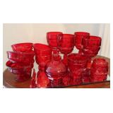 12 Pcs Red Glass Compote -Avon