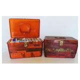 2 Vintage Sewing Notions Boxes - Full