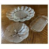3 Pcs Hobnail Crystal Glassware