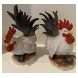 2 Pcs Ceramic Roosters