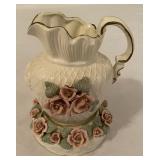 Floral Ceramic Vase & Stand