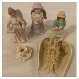 4 Figurines & 1 Candle Holder