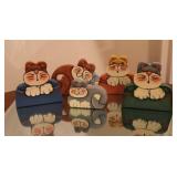 5 Pcs Wood Cat Cut-Out Decor