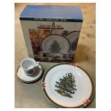Ribbons Tree Holiday China Set in Box