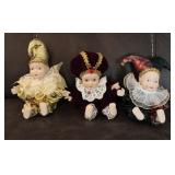 3 Pcs Porcelain Baby Dolls