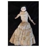 Antique Cloth Body China Head Doll