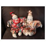 2 Pcs Cloth Body Jester Dolls