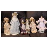 6 Pcs Collection Porcelain Dolls