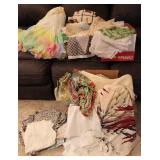HUGE Lot Of Vintage Fabric, Doilies & More