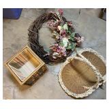 Wreath & 2 Baskets
