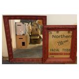 2 Pcs Red Mirror & Frame