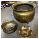 3 Pcs Gold Brass Pots