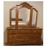 Oak Dresser & Mirror