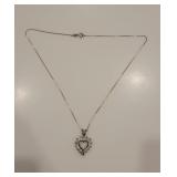 Sterling Silver Chain with CZ Heart Pendant