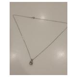 Silver Chain with Teardrop Pendant