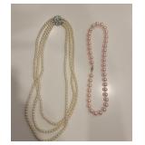 2 Pc Beaded Pearl Costume Jewelry