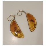 Vintage Glass Pressed Flower Earrings