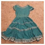 Vintage Turquoise  Senorita Dress