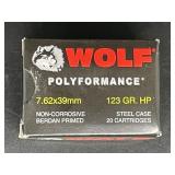 WOLF 7.62X39MM 123 GR. HP STEEL CASE 20 ROUNDS