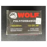 WOLF 7.62X39MM 123 GR. HP STEEL CASE 20 ROUNDS