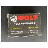 WOLF 7.62X39MM 123 GR. HP STEEL CASE 20 ROUNDS
