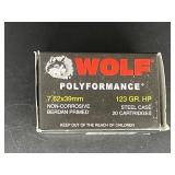 WOLF 7.62X39MM 123 GR. HP STEEL CASE 20 ROUNDS