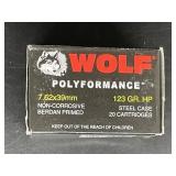 WOLF 7.62X39MM 123 GR. HP STEEL CASE 20 ROUNDS