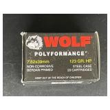 WOLF 7.62X39MM 123 GR. HP STEEL CASE 20 ROUNDS