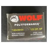 WOLF 7.62X39MM 123 GR. HP STEEL CASE 20 ROUNDS