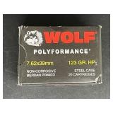 WOLF 7.62X39MM 123 GR. HP STEEL CASE 20 ROUNDS