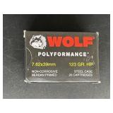 WOLF 7.62X39MM 123 GR. HP STEEL CASE 20 ROUNDS