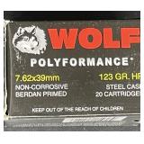 WOLF 7.62X39MM 123 GR. HP STEEL CASE 20 ROUNDS
