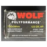 WOLF 7.62X39MM 123 GR. HP STEEL CASE 20 ROUNDS