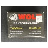 WOLF 7.62X39MM 123 GR. HP STEEL CASE 20 ROUNDS