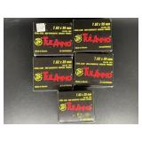 TULAMMO 7.62X39MM STEEL CASE 20 ROUNDS 5 BOXES