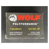 WOLF 7.62X39MM 123 GR. HP STEEL CASE 20 ROUNDS