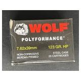 WOLF 7.62X39MM 123 GR. HP STEEL CASE 20 ROUNDS