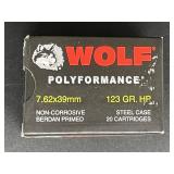 WOLF 7.62X39MM 123 GR. HP STEEL CASE 20 ROUNDS